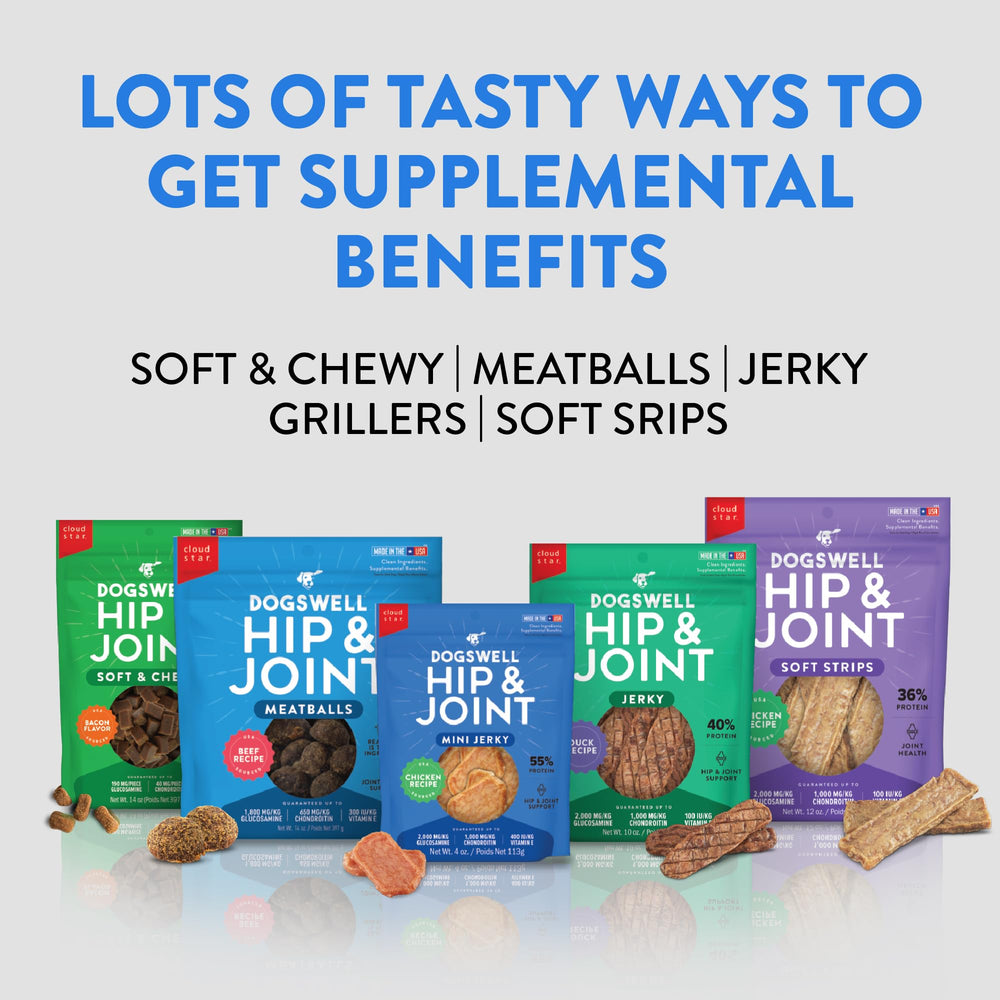 Dogswell texture-jerky-ferme: texture masticable qui plait aux chiens.