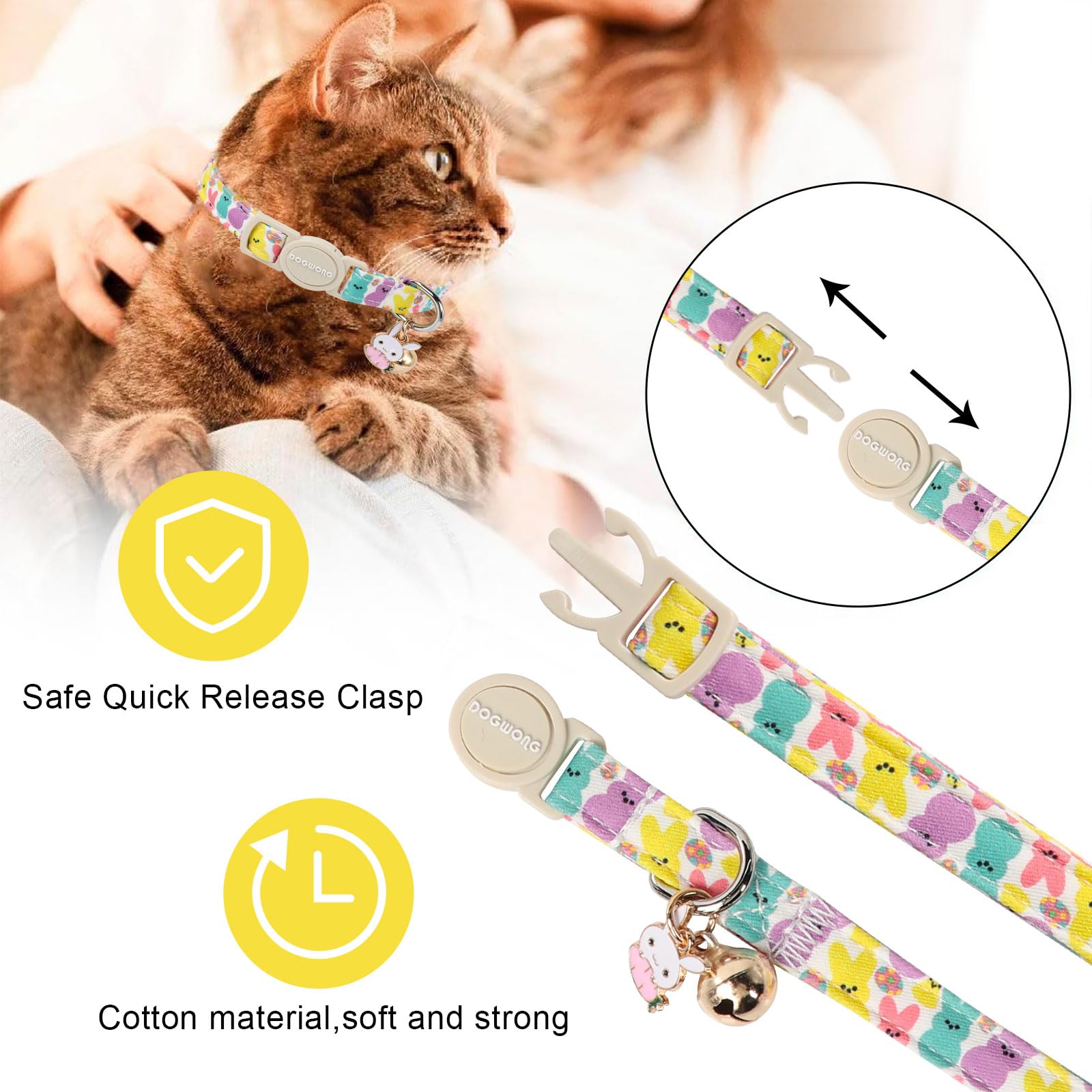 Collier DOGWONG pour chat avec boucle de sécurité et libération.