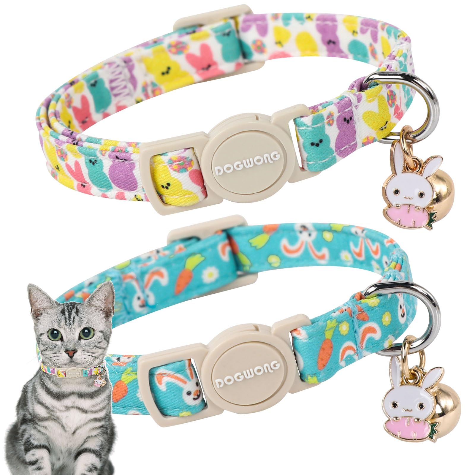 Collier DOGWONG pour chat, paques 2-pack, variation de style pour votre félin.