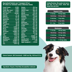Dogzymes Algue Norvégienne cuillère-dose, administration facile et dose adaptée.