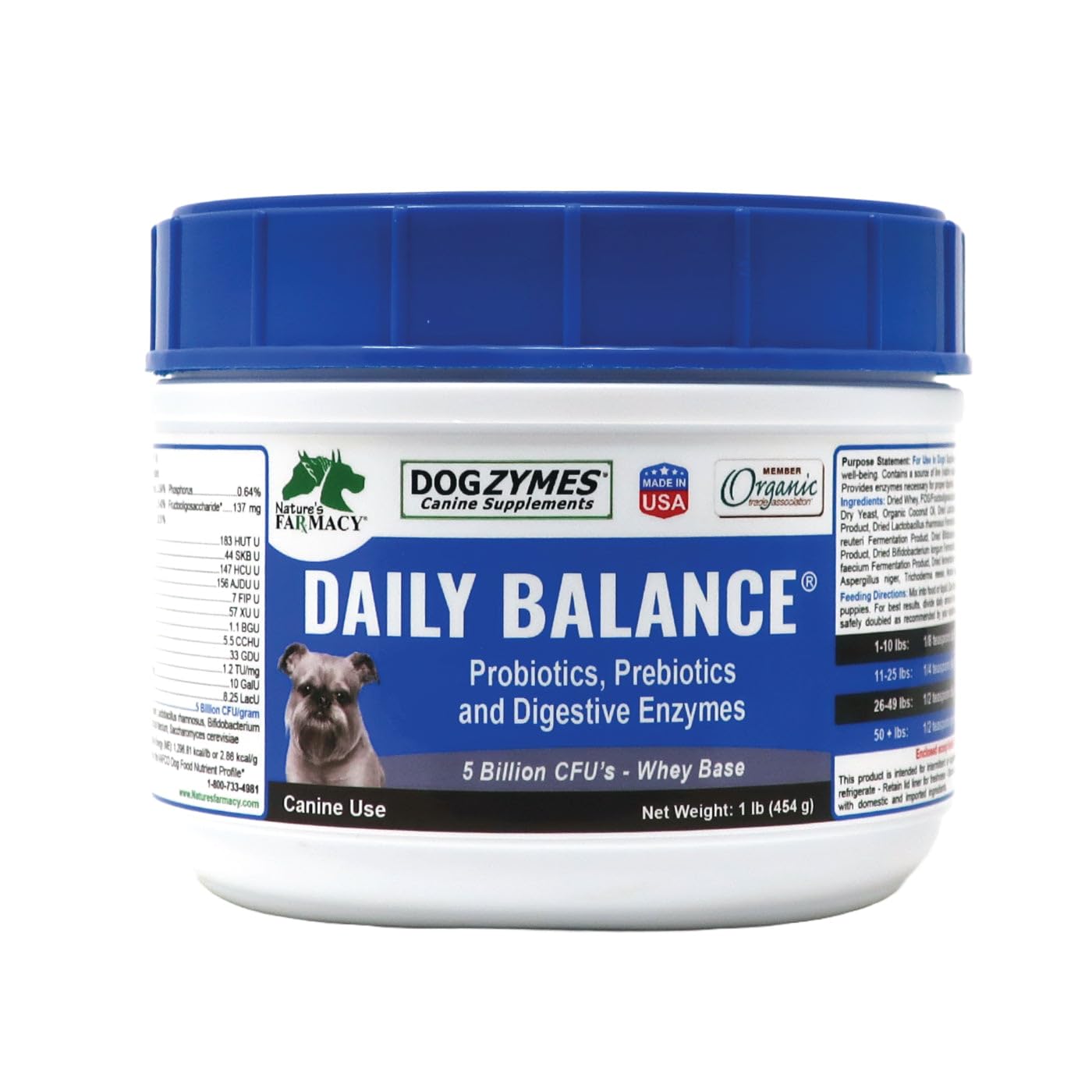Dogzymes Daily Balance – bouteille; soutien digestif potentiel pour chiens
