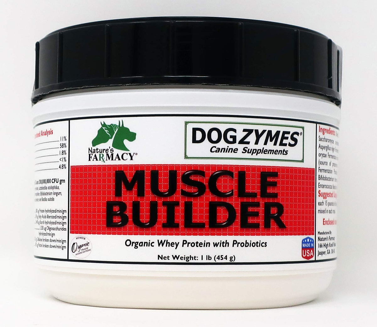 Dogzymes Muscle Builder – poudre: soutien musculaire pour chiens actifs et seniors.
