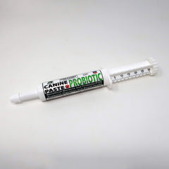 Dogzymes Canine Probiotic Paste, flacon pratique, soutien digestif potentiel.