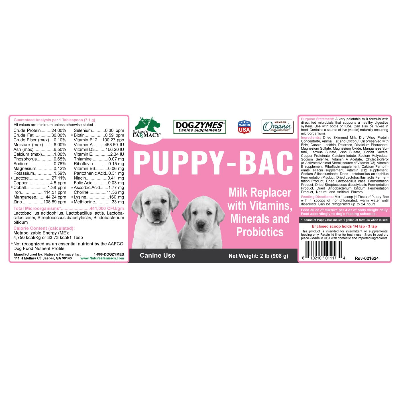 Dogzymes Puppy-Bac biberon chiots, solution pratique pour nourrir les chiots.