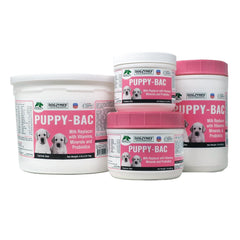 Dogzymes Puppy-Bac mélange lait, préparation douce pour chiots en croissance.