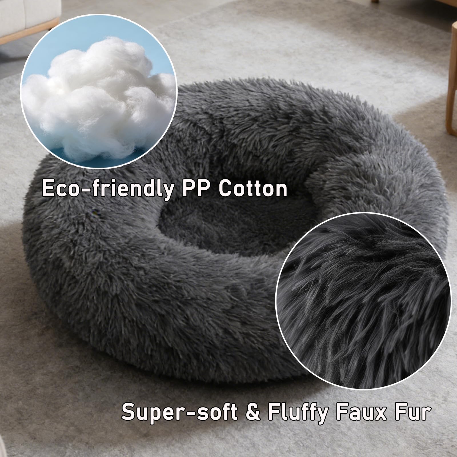 Base antiderapante Doimier, lit donut stable sur tout sol.