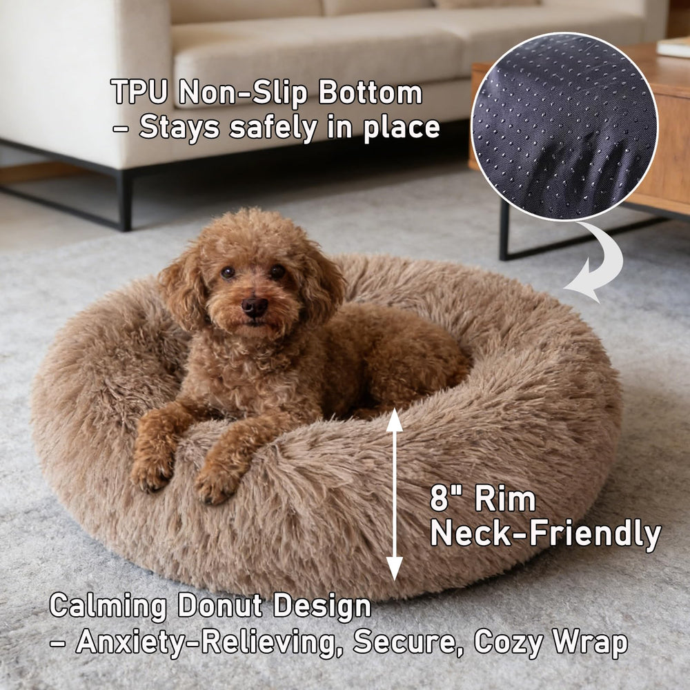 Doimier Donut base anti-dérapante camel: fond stable sur sols durs pour plus de sécurité.