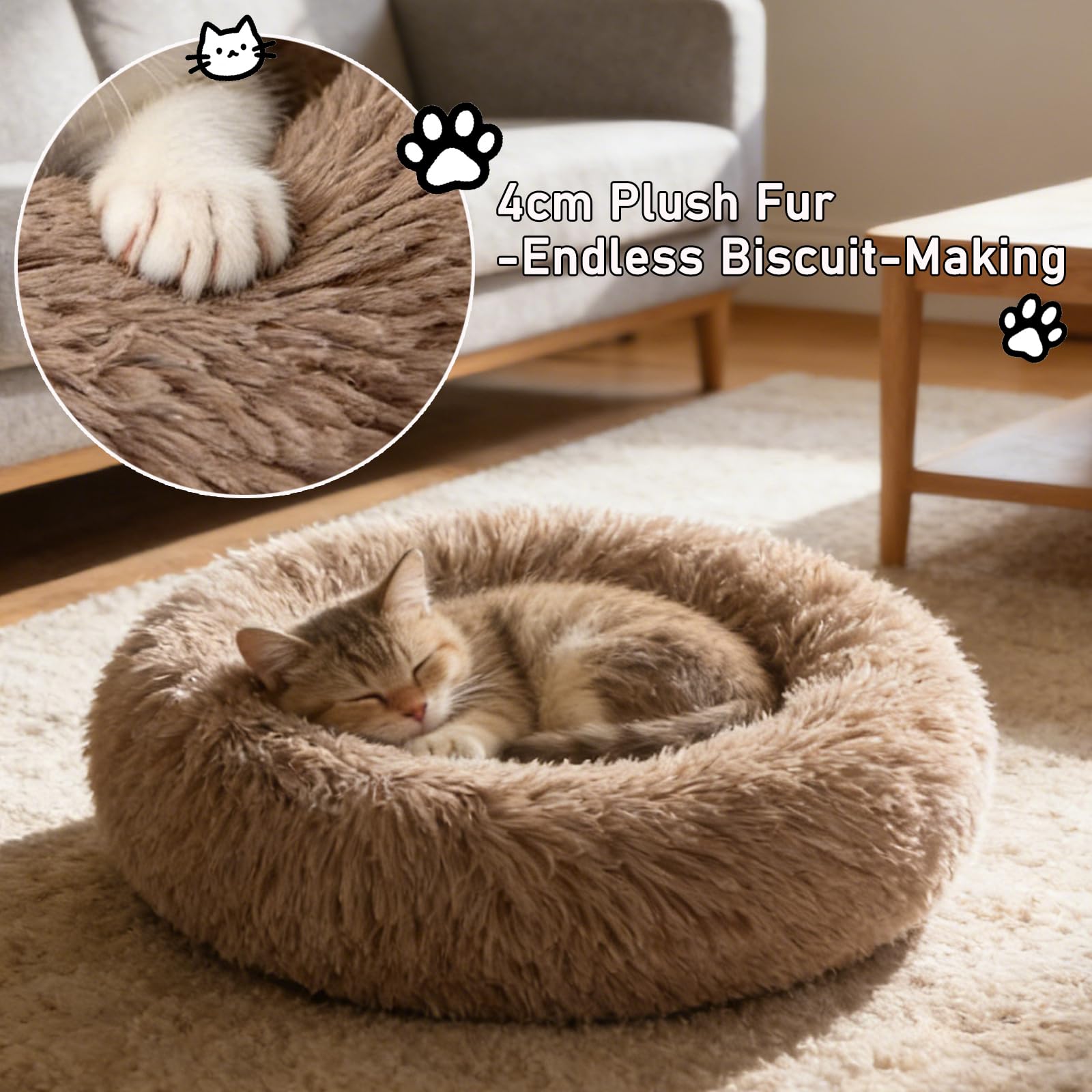Doimier Donut couvre amovible camel: entretien facile grâce au lavage en machine.