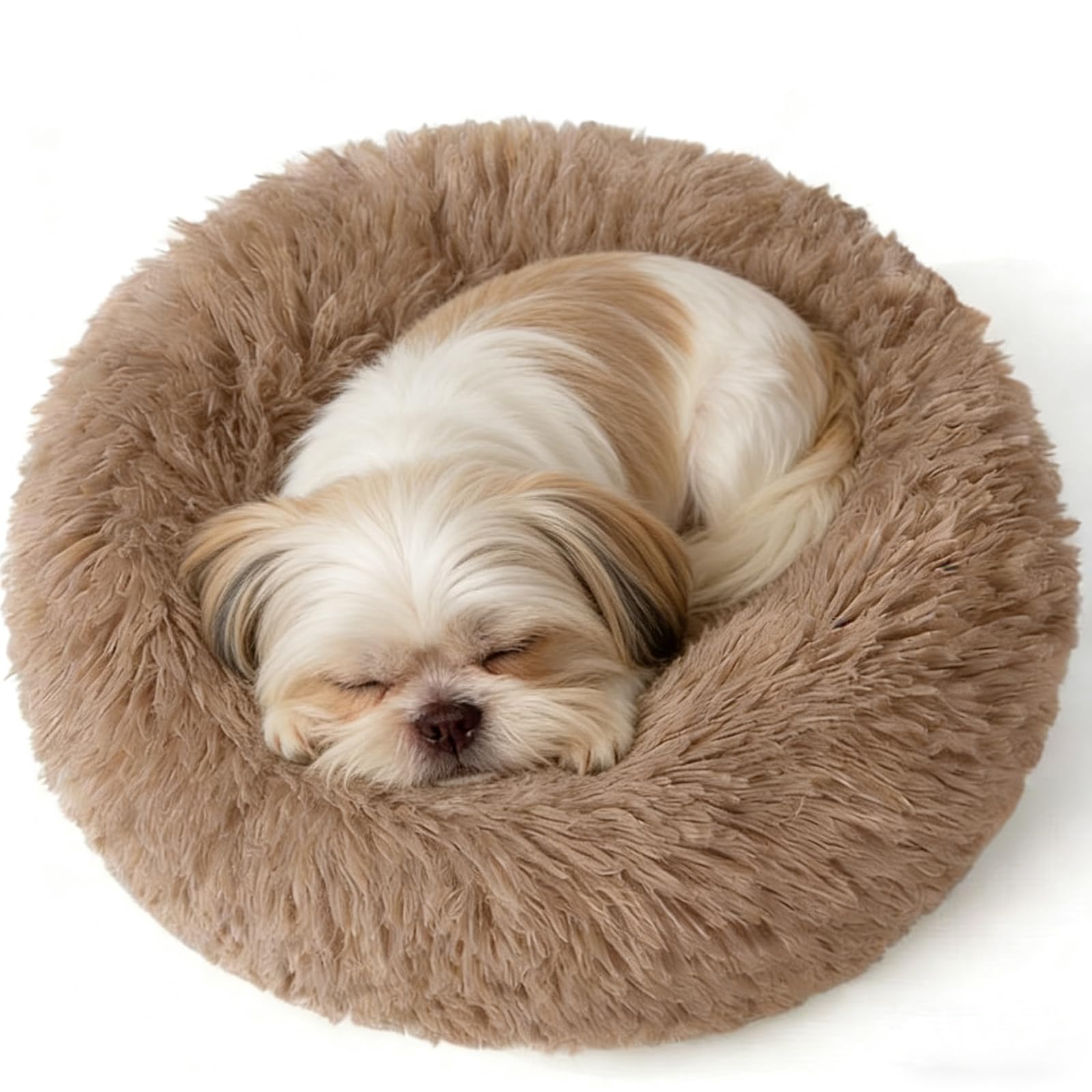 Doimier Donut lit camel: cocon anti-anxiété pour petits chiens et chats jusqu'à 25 lb.