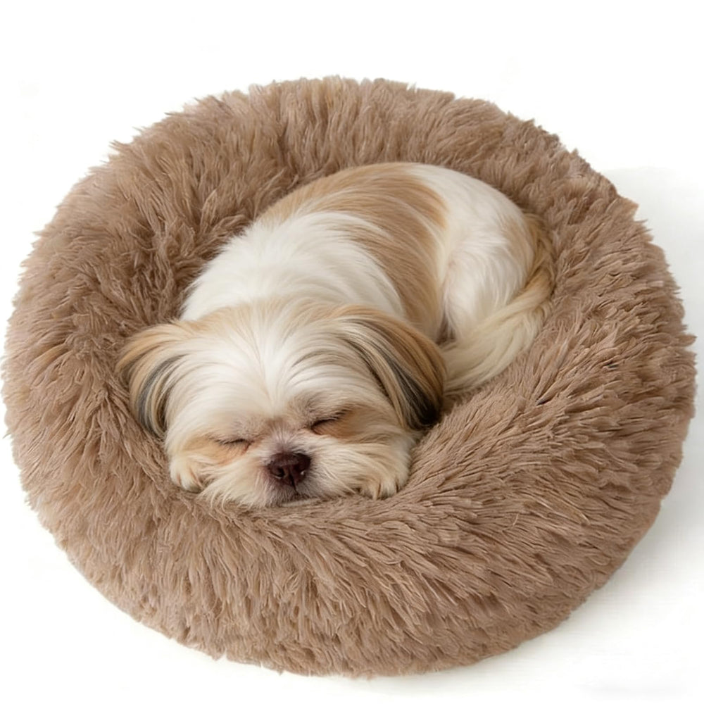 Doimier Donut lit camel: cocon anti-anxiété pour petits chiens et chats jusqu'à 25 lb.