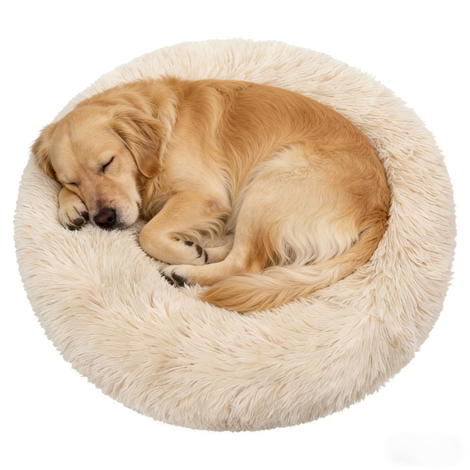 Lit donut apaisant Doimier pour chien, soutien de la tête et sécurité.