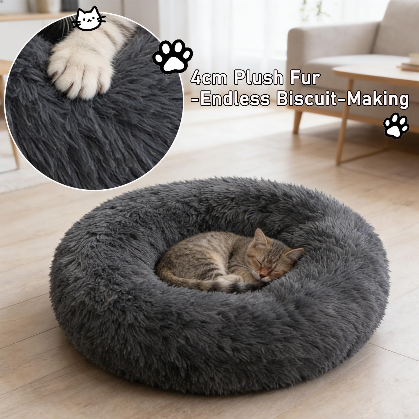 Fourrure pelucheuse Doimier et matelas moelleux, chaleur enveloppante pour siestes