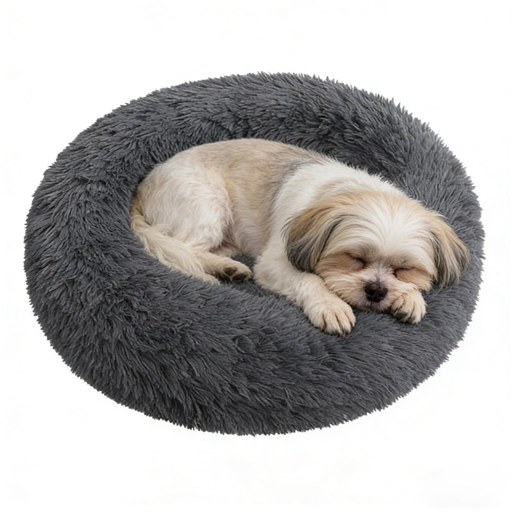 Lit en forme d anneau Doimier gris sombre pour petits chiens et chats jusqu à 25 lb