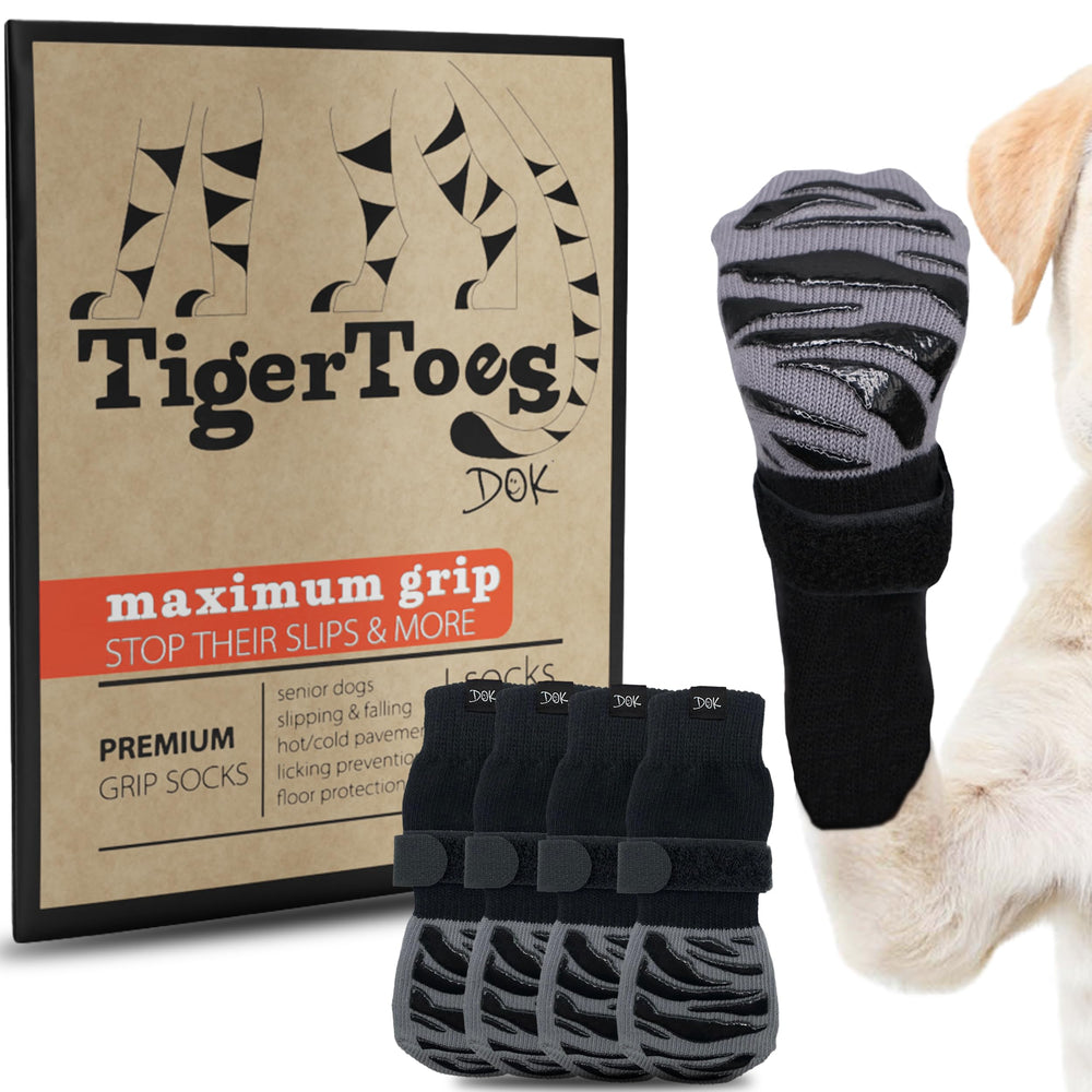 DOK Tigertoes chaussettes anti dérapantes fixant patte XL pour traction.