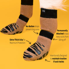 DOK TigerToes montrant grip renforcé même en torsion.