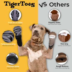 Chaussettes DOK Tigertoes avec grip breveté pour stabilité.