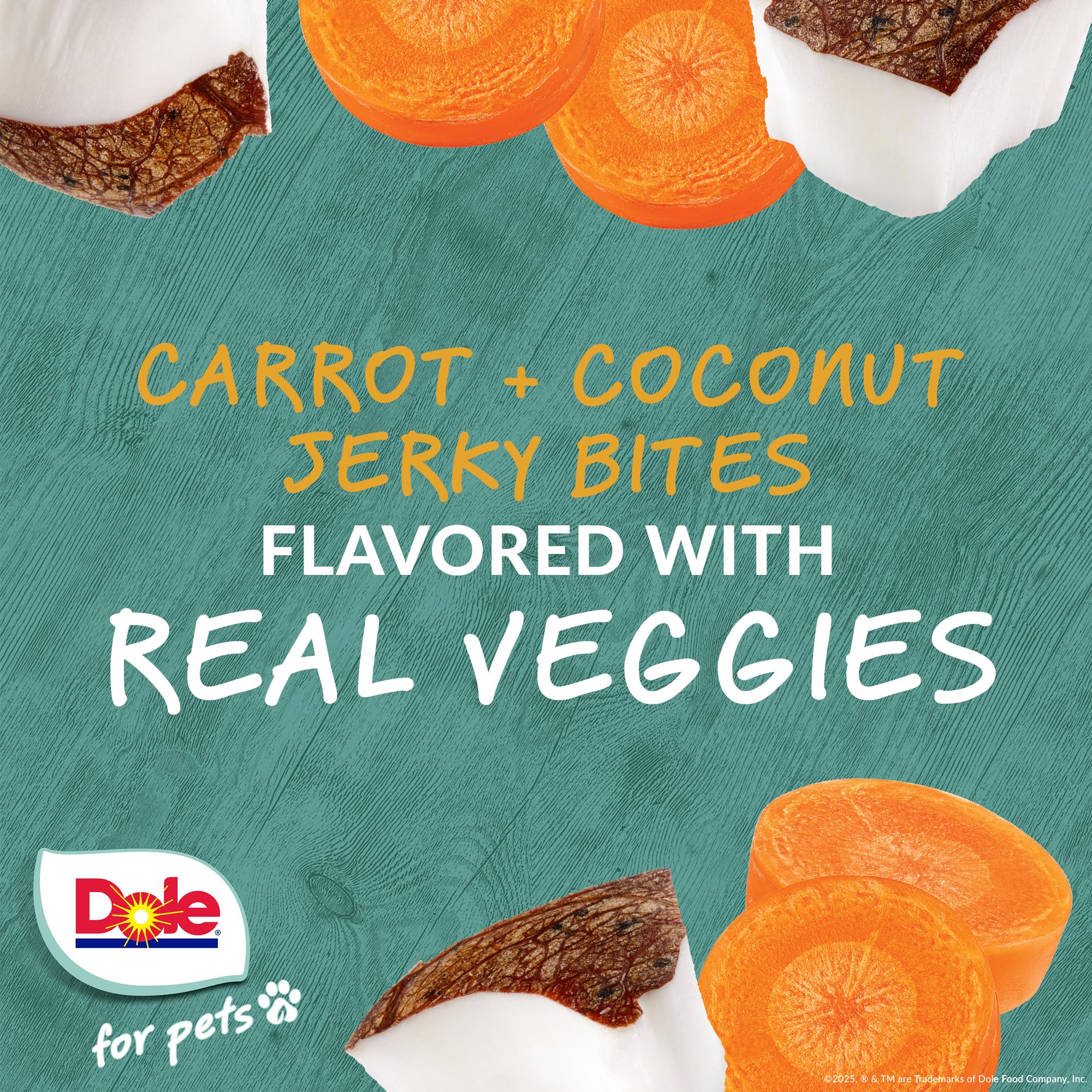 Dole bouchées carotte et coco: morceaux visibles de carotte et noix de coco