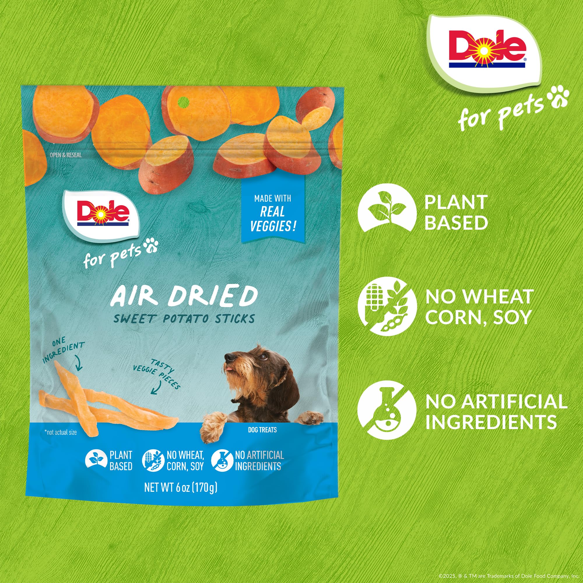 Dole pour Pets vitamines naturelles patate douce : snack nutritif sans additifs.