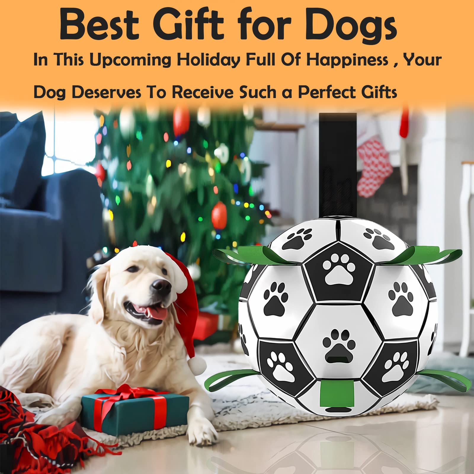 Domchan ballon-football jouet durable pour petits et moyens chiens.