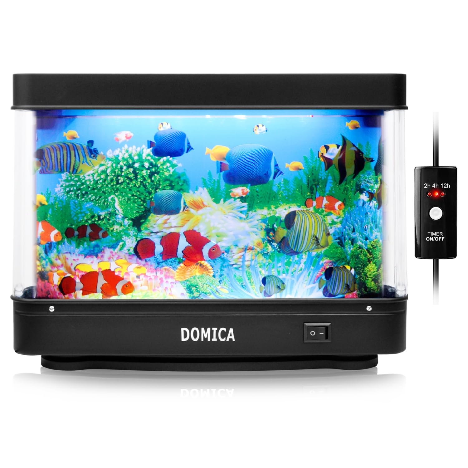 DOMICA aquarium artificiel avec poisson en mouvement pour ambiance aquatique sans entretien