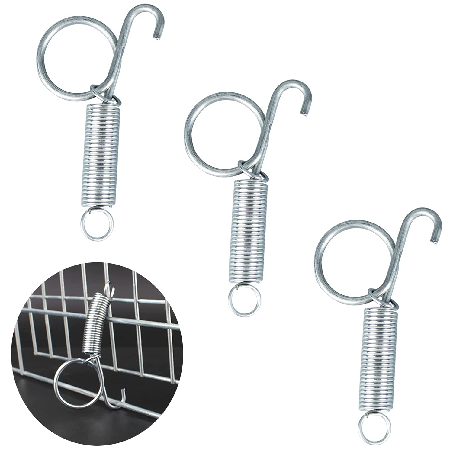 Dong Huang crochets-ressort loquet cage 75mm, durable pour cages d'animaux.