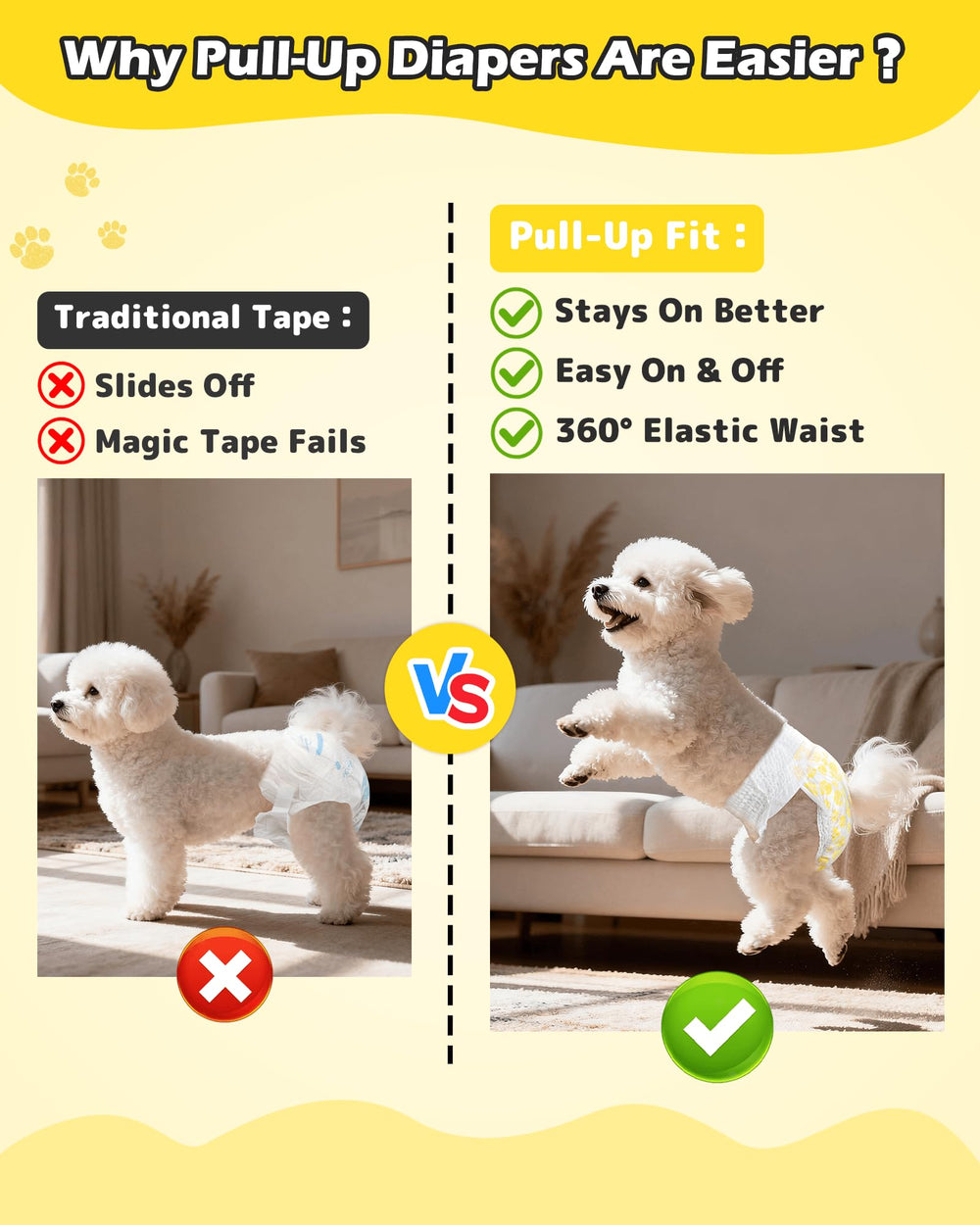 Dono Couches pour Chien Femelle: enfiler facilement comme une culotte.