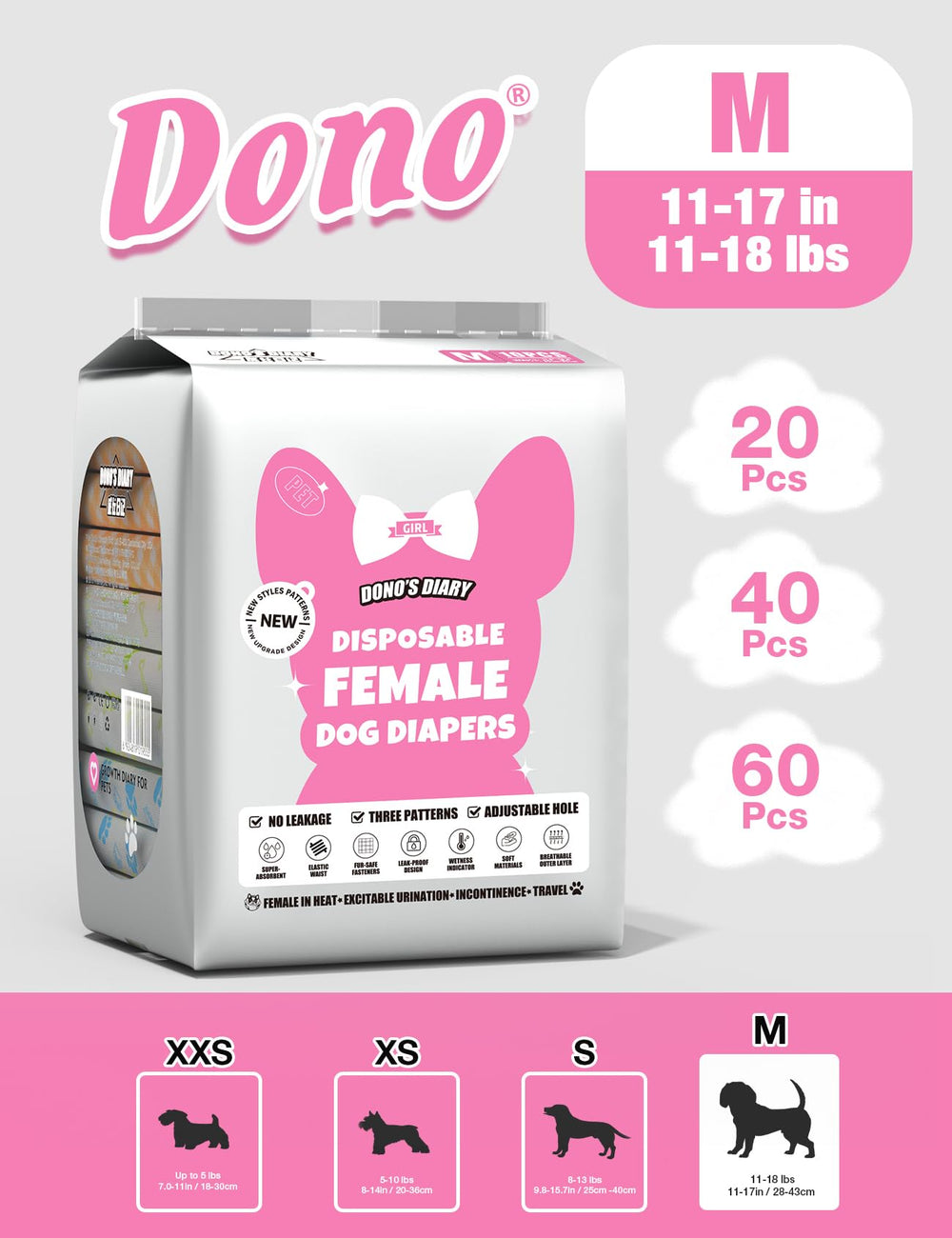 Dono couches femelles chien surface 3D respirable pour le confort