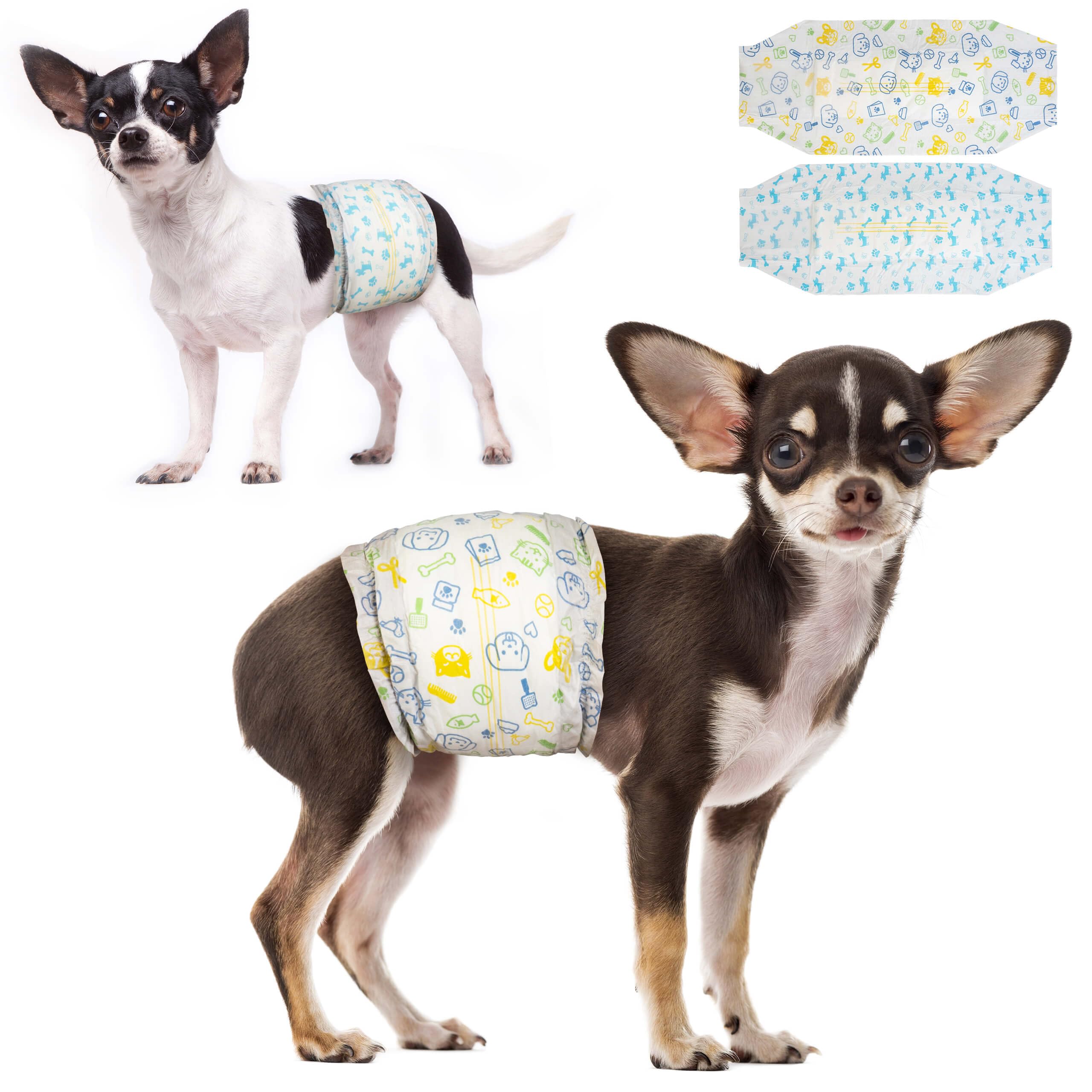 Couches jetables Dono pour chiens mâles, emballage 48 pièces, pratique pour sorties quotidiennes