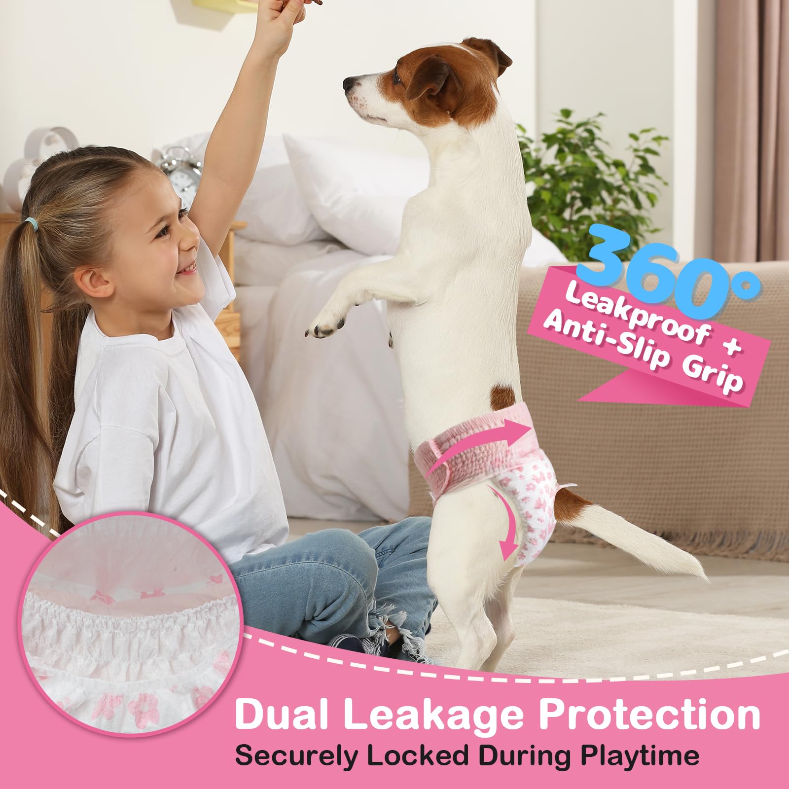 Dono couches-pull-up pour chienne femelle – anti-glissement et ajustement sûr.
