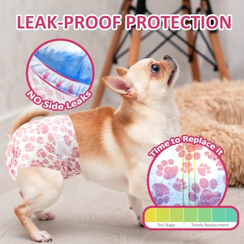 Dono Dog Diapers, protection anti-fuite double bordures.
