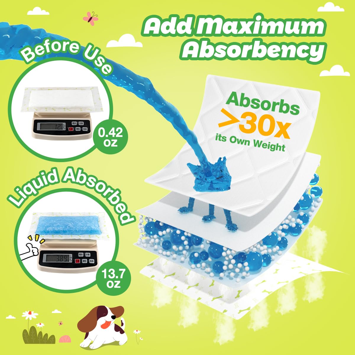 Dono liner-diaper-chien: sechage rapide pour pelage propre.