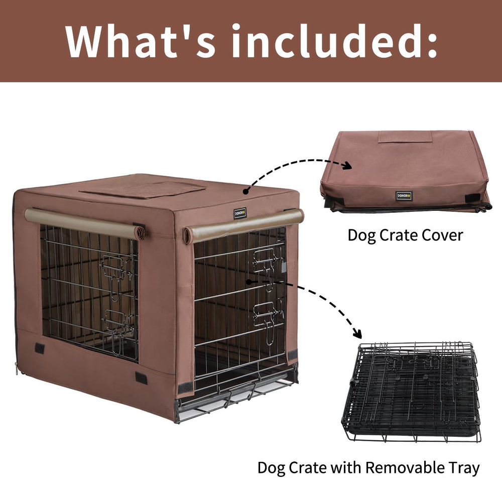 DONORO cage chien avec portes frontale et latérale pour entrée pratique