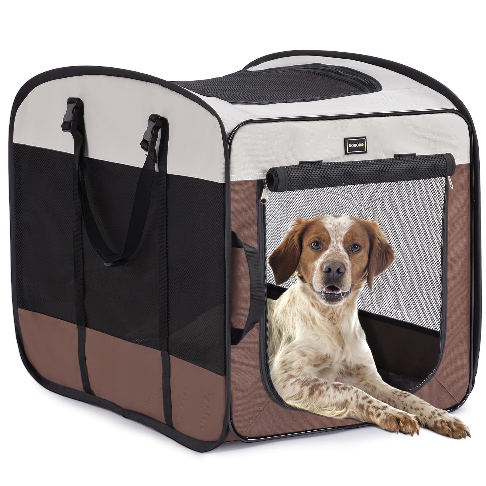 DONORO chenil pour chien moyen portable, pratique et sûr pour le voyage.