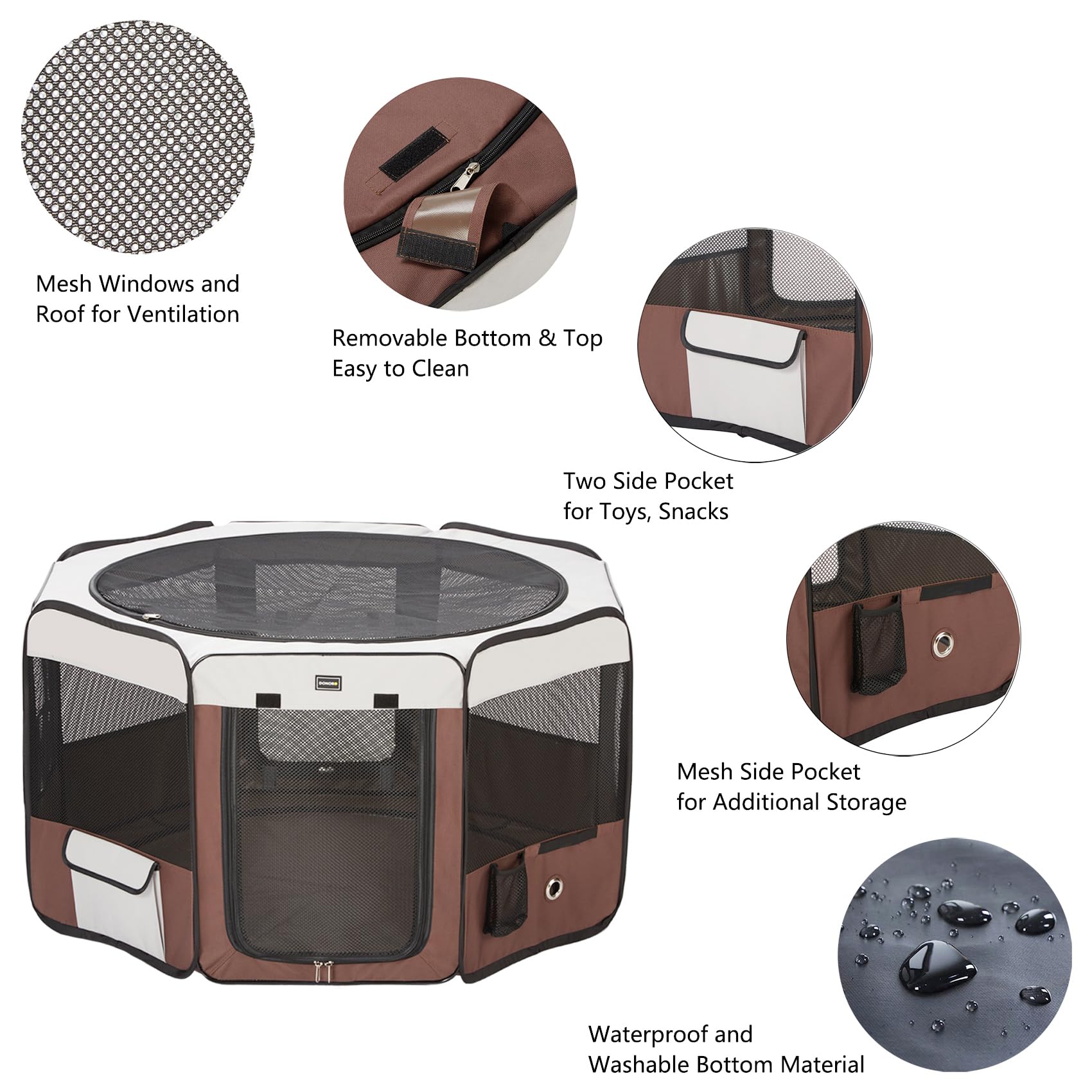 DONORO enclos-chien portable – idéal pour l'extérieur et le camping