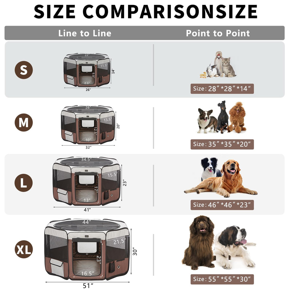 DONORO parc-chien poches accessoires – porte-bouteille intégrée