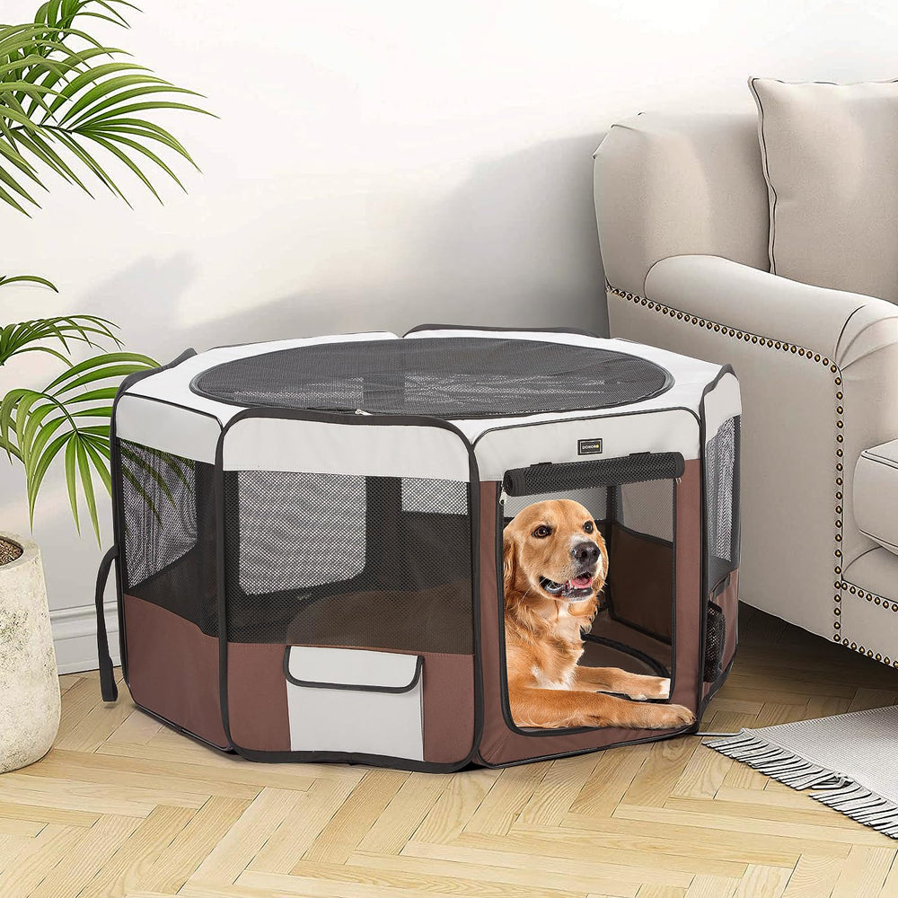 DONORO parc-chien utilisation intérieur et extérieur – léger et robuste