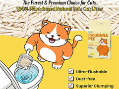 DOOBIT Litière au tofu naturelle - pellets avec absorption rapide pour chats actifs.