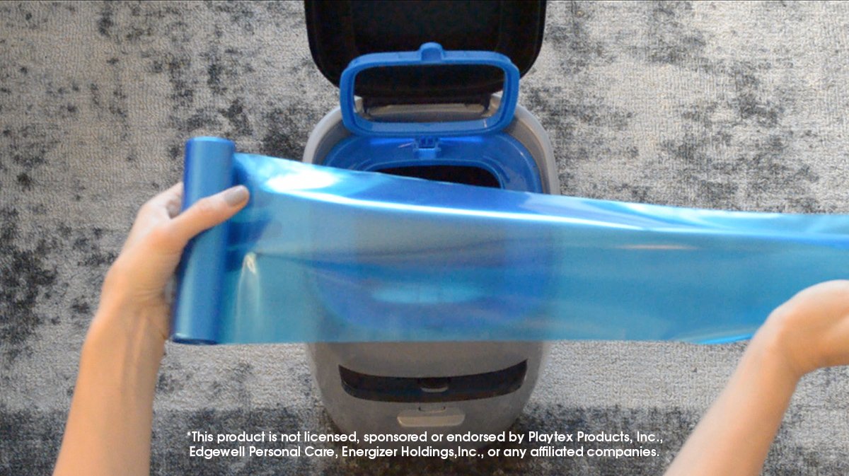 Rouleau pratique pour remplacement rapide des sacs.