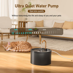 DOOOB fontaine à eau pour chat en céramique, filtration double pour eau plus propre.