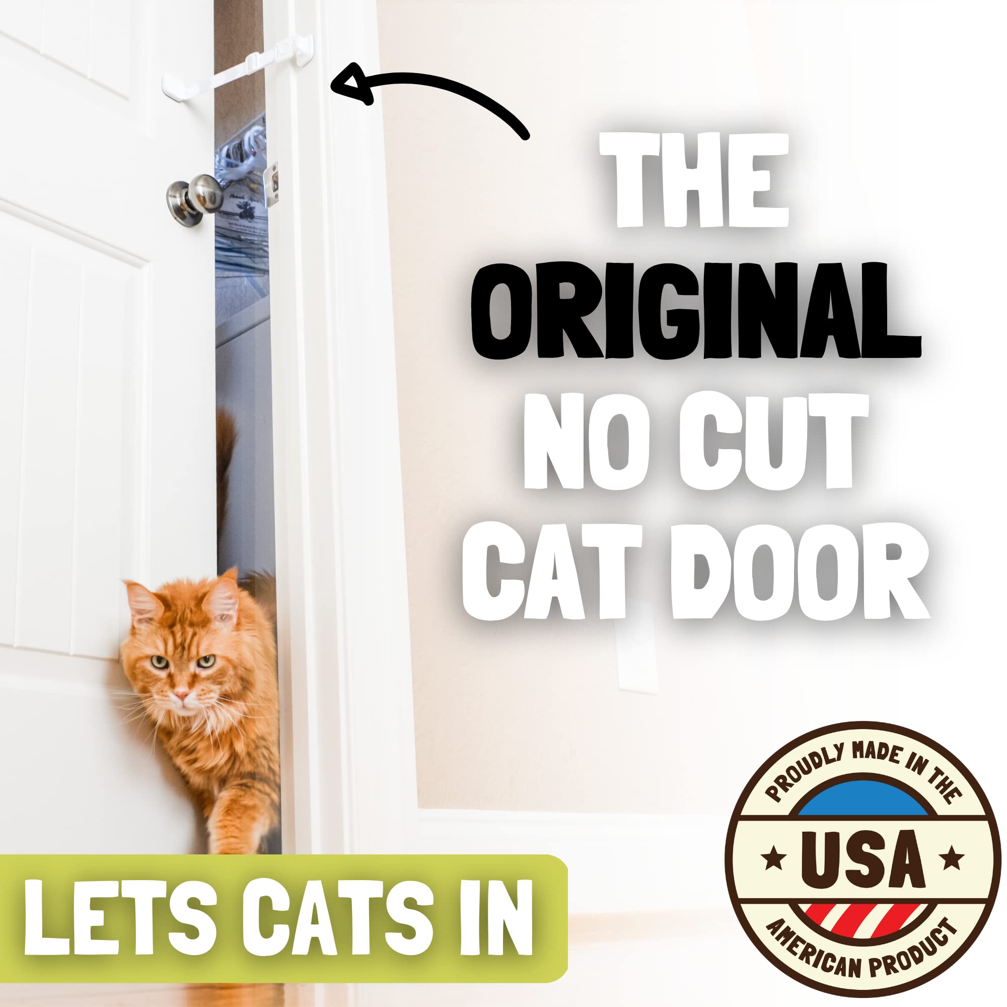 Door Buddy: barre anti-chien protège l’entrée tout en laissant passer le chat.