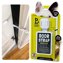 Door Buddy serrure porte chat grise, permet ouverture ajustable et sans perçage.
