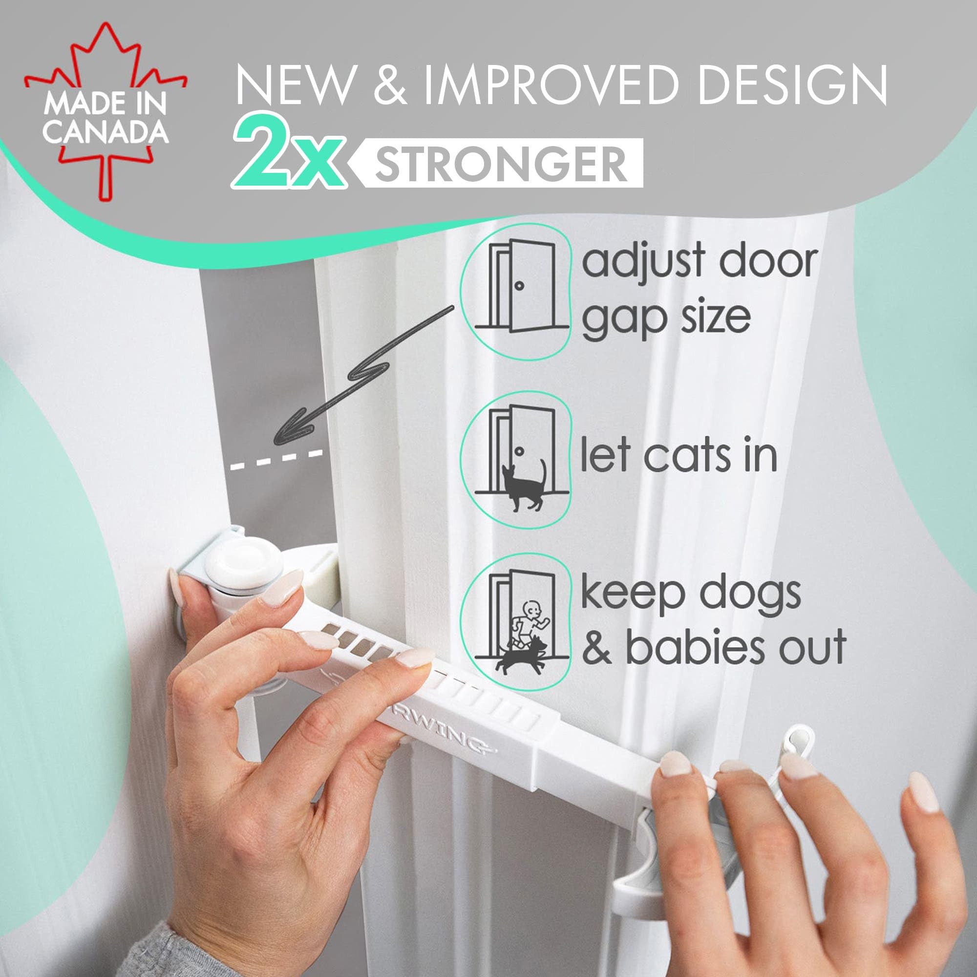 DOORWING ajustable-porte-interieure: s'adapte à la majorité des portes intérieures.