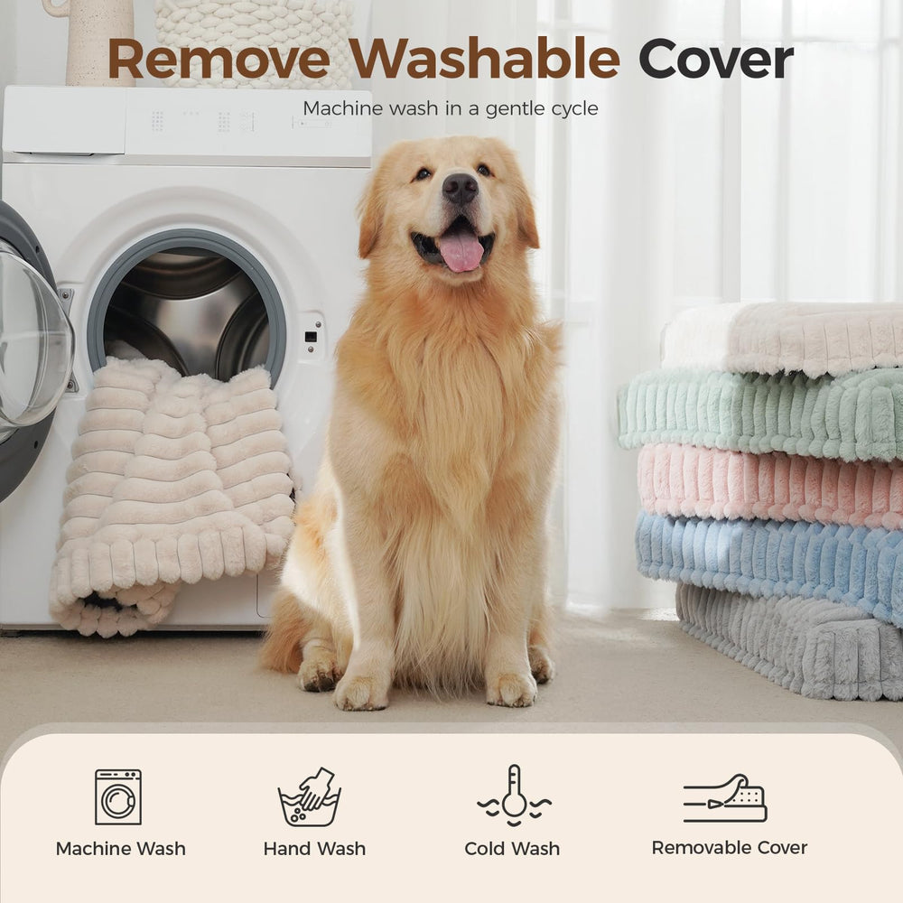 DOPEDIO design moderne, lit chien crème s'intègre dans le salon.