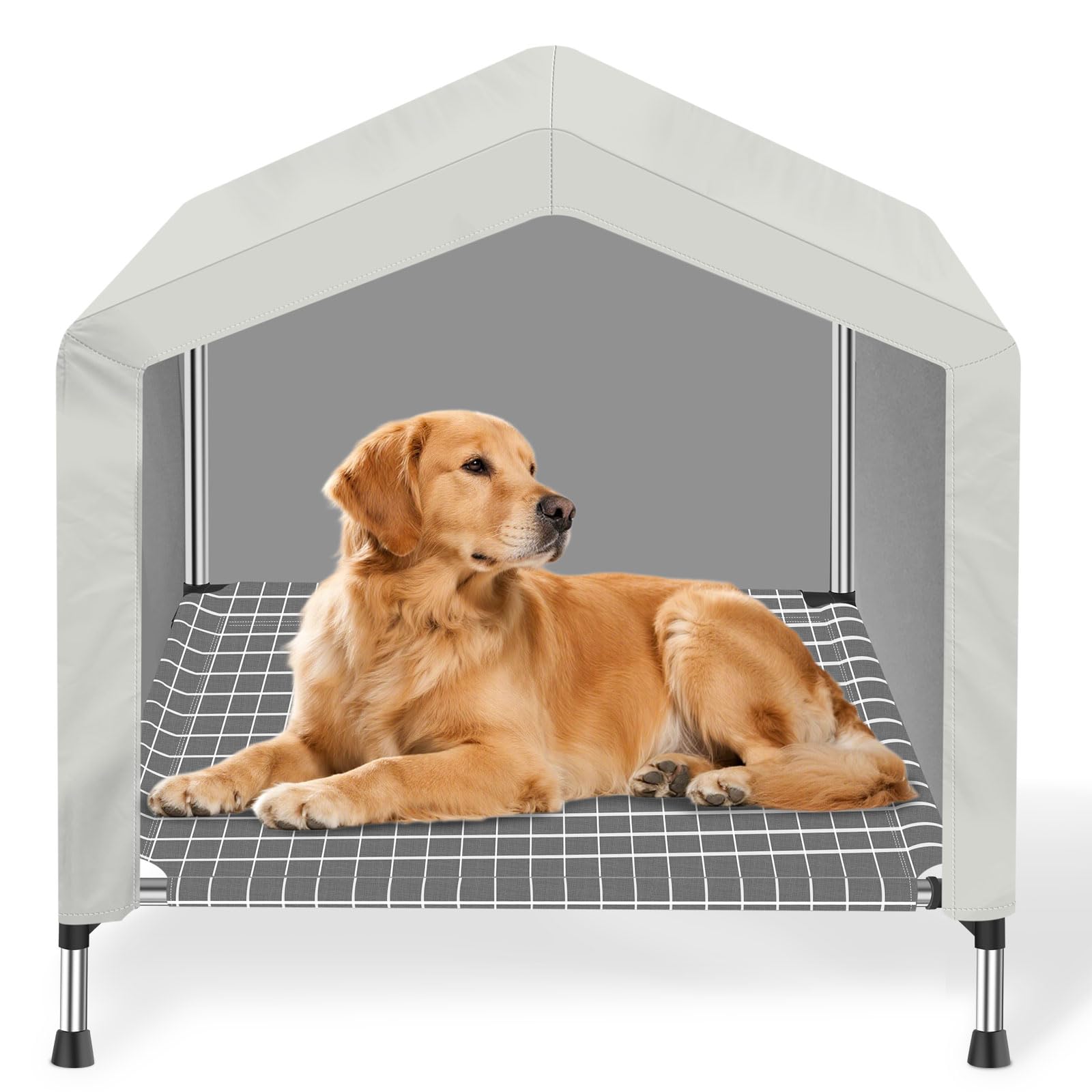 Dopliv maison elevatee: abri confortable pour chien en extérieur.
