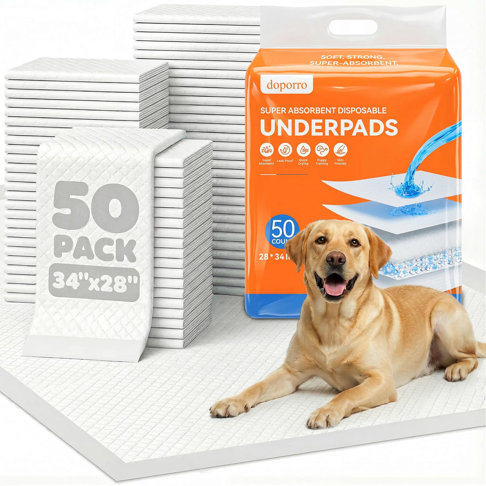 Le tapis absorbant doporro pour chiots, grand format 28x34, offre absorption rapide.