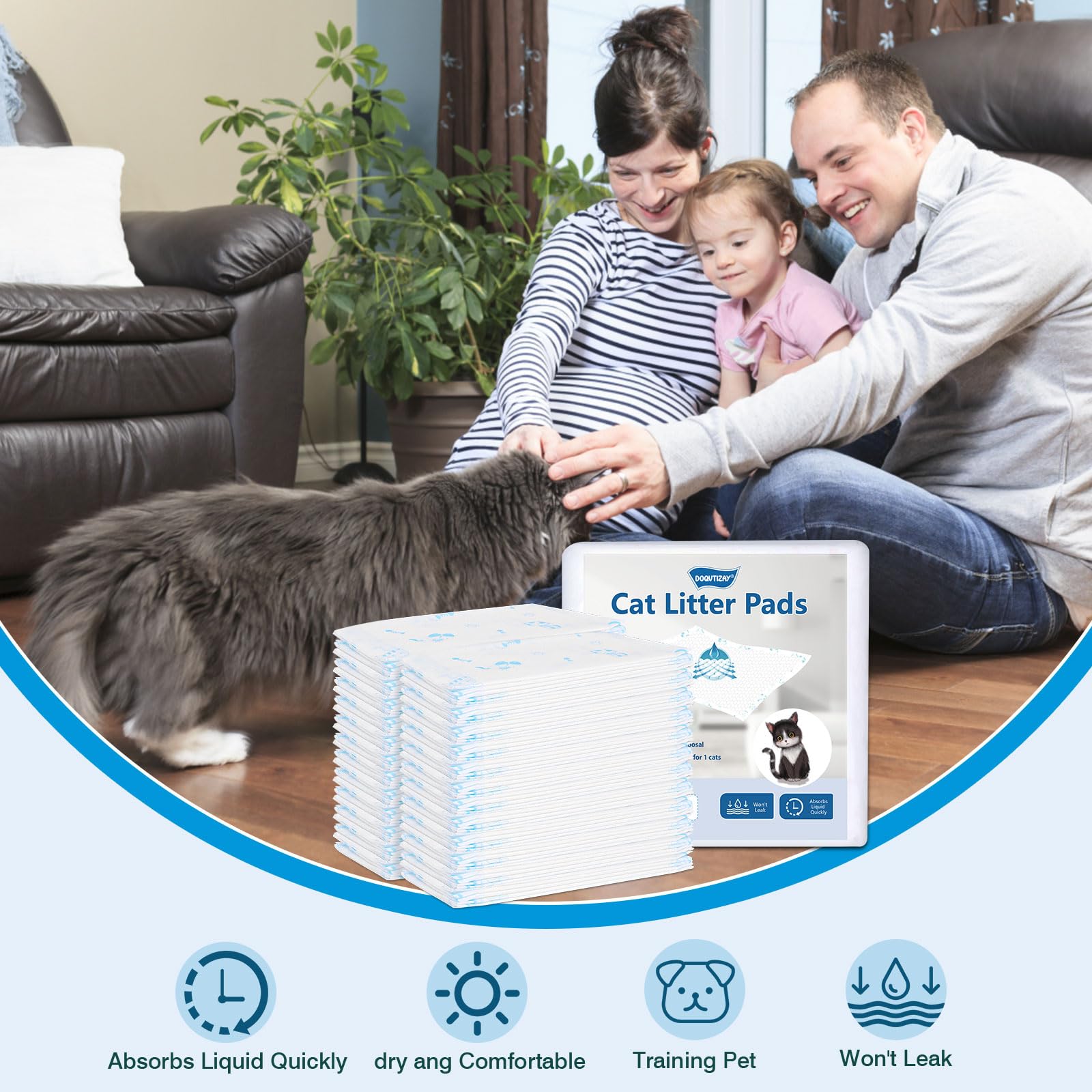 DOQVTIZAY recharges-tapis-chat-fermeture-anti-fuite: protection fiable contre les débordements.