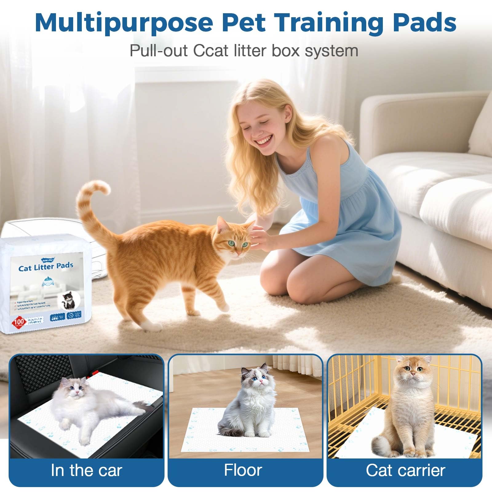 DOQVTIZAY tapis-pipi-chat utilisation polyvalente pour chat et chien.