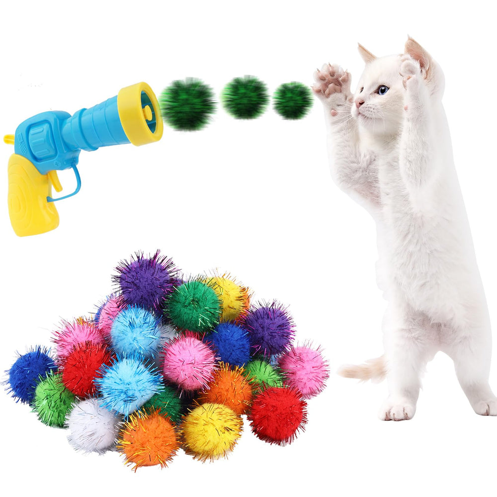 Dorhui boules pompon scintillantes pour chat, textures douces et durables.