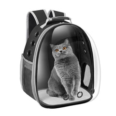 Sac à dos Dorphy en capsule-espace avec vue extérieure, idéal pour chat ou petit chien.