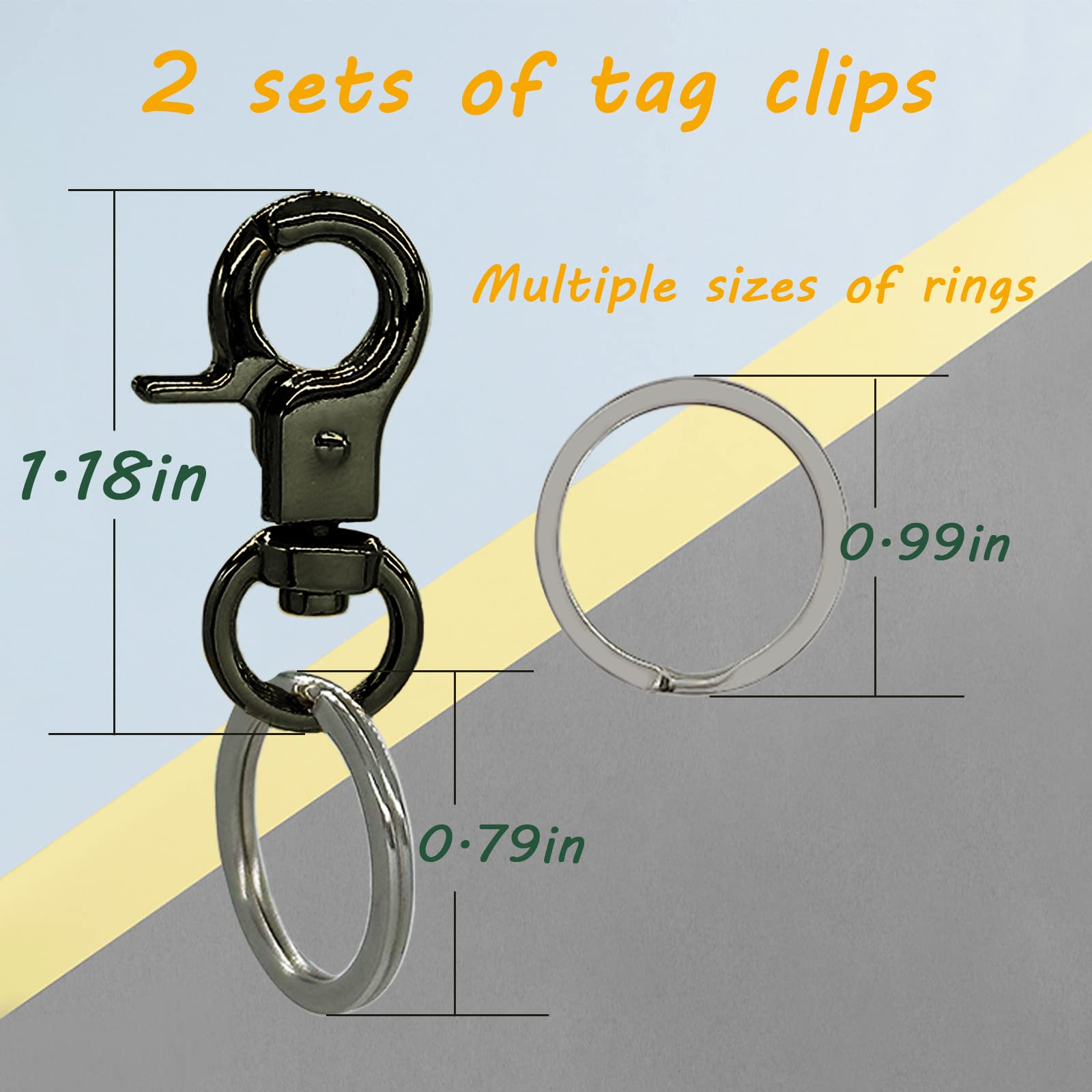 Clip DORUI à rotation 360°, fixation facile sur collier.